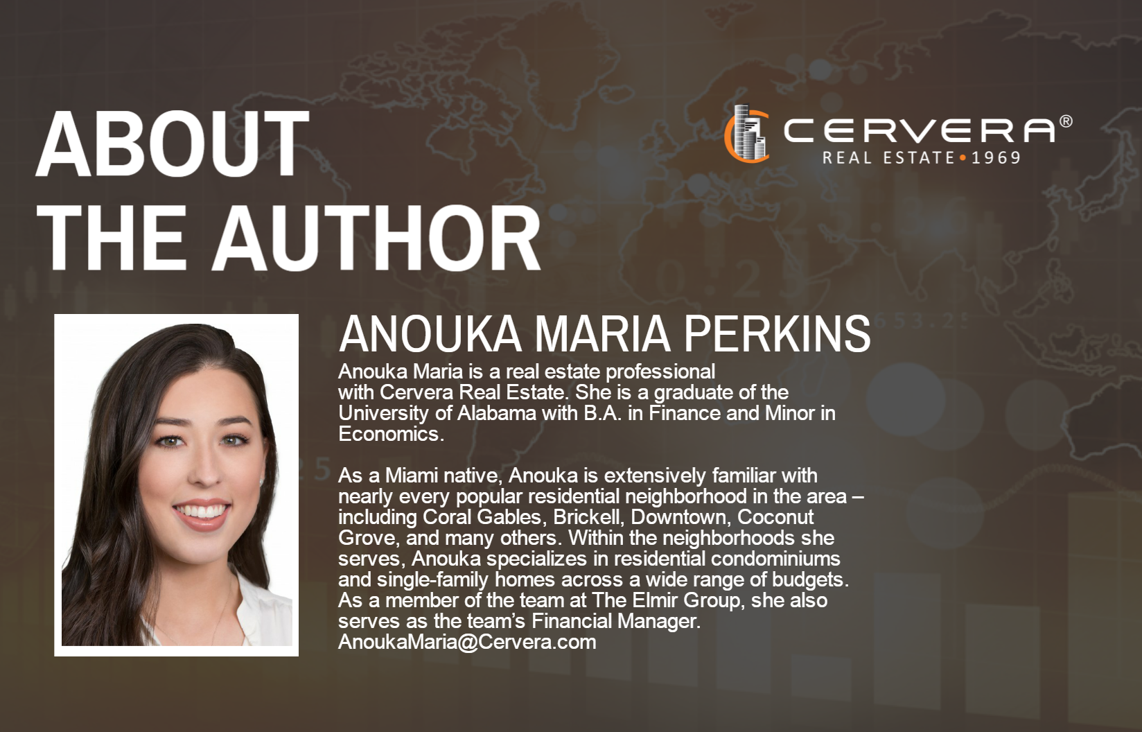 Anouka Maria is a real estate professional  with Cervera Real Estate. 