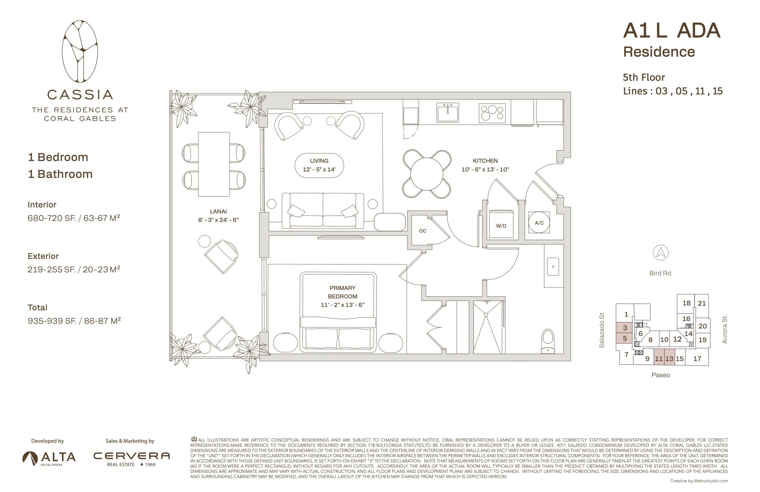 LINES 3, 5, 11, 15 - A1 L ADA