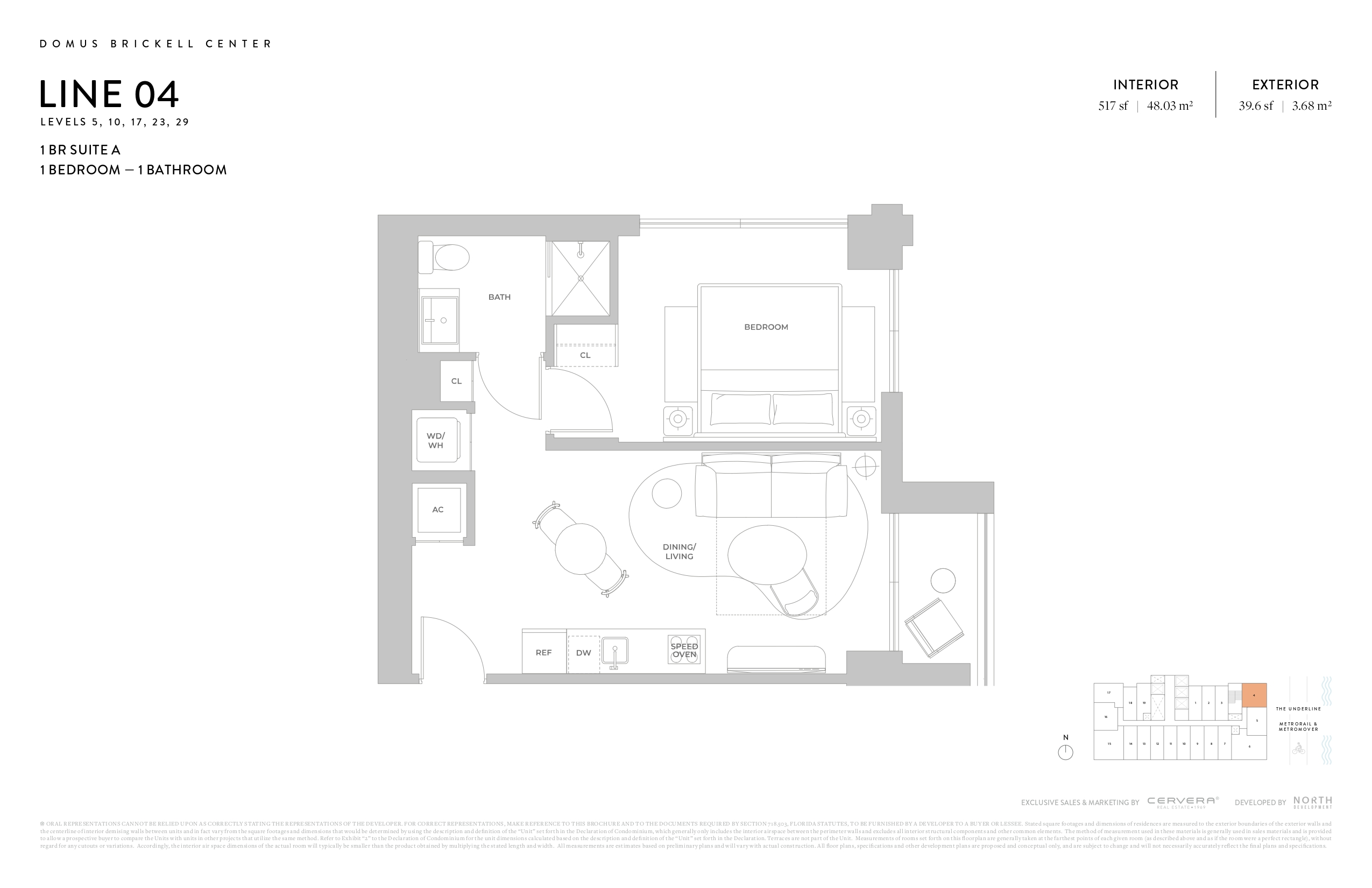 1 BR SUITE A |  LEVELS 5, 10, 17, 23, 29