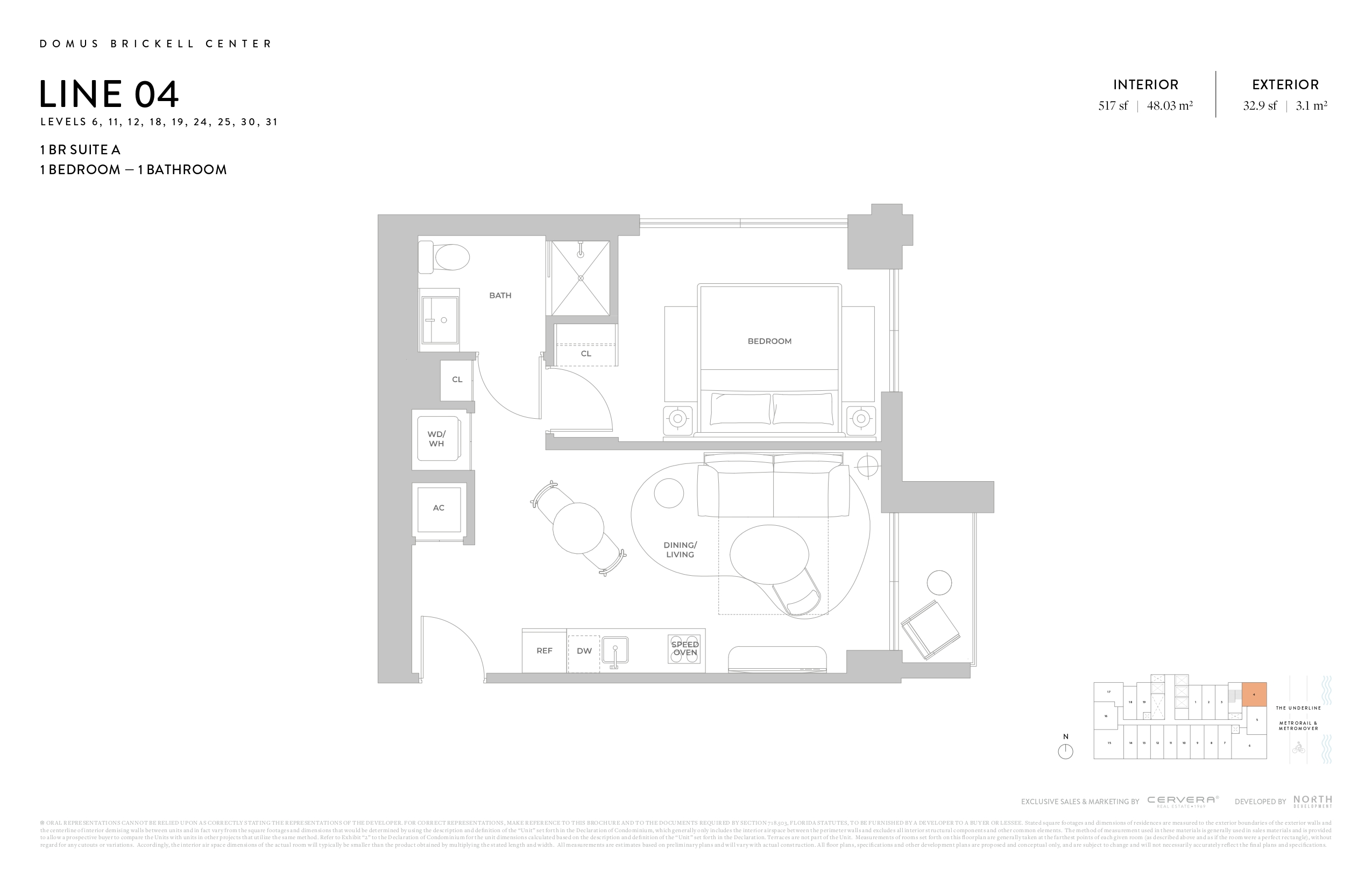 1 BR SUITE A | LEVELS 6, 11, 12, 18, 19, 24, 25, 30, 31