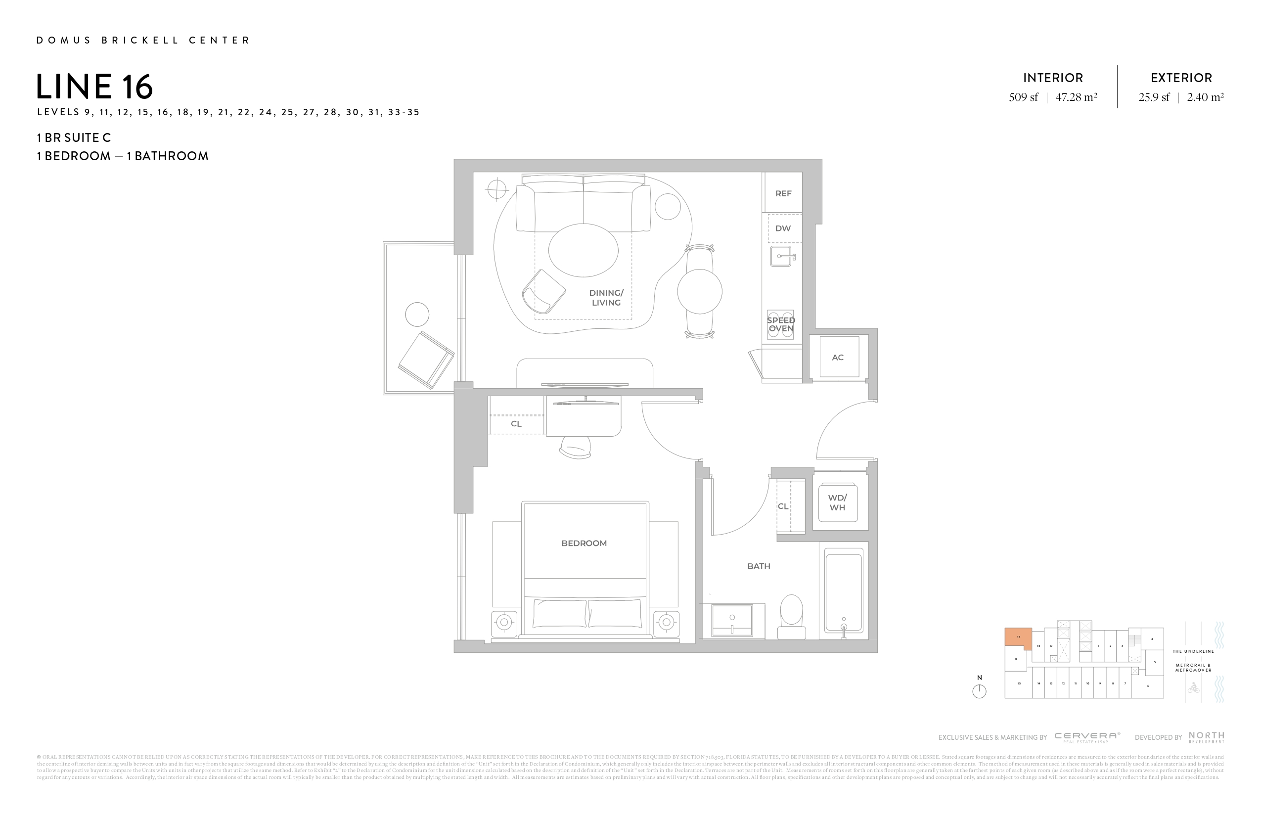 1 BR SUITE C | LEVELS 9, 11, 12, 15, 16, 18, 19, 21, 22, 24, 25, 27, 28, 30, 31, 33-35