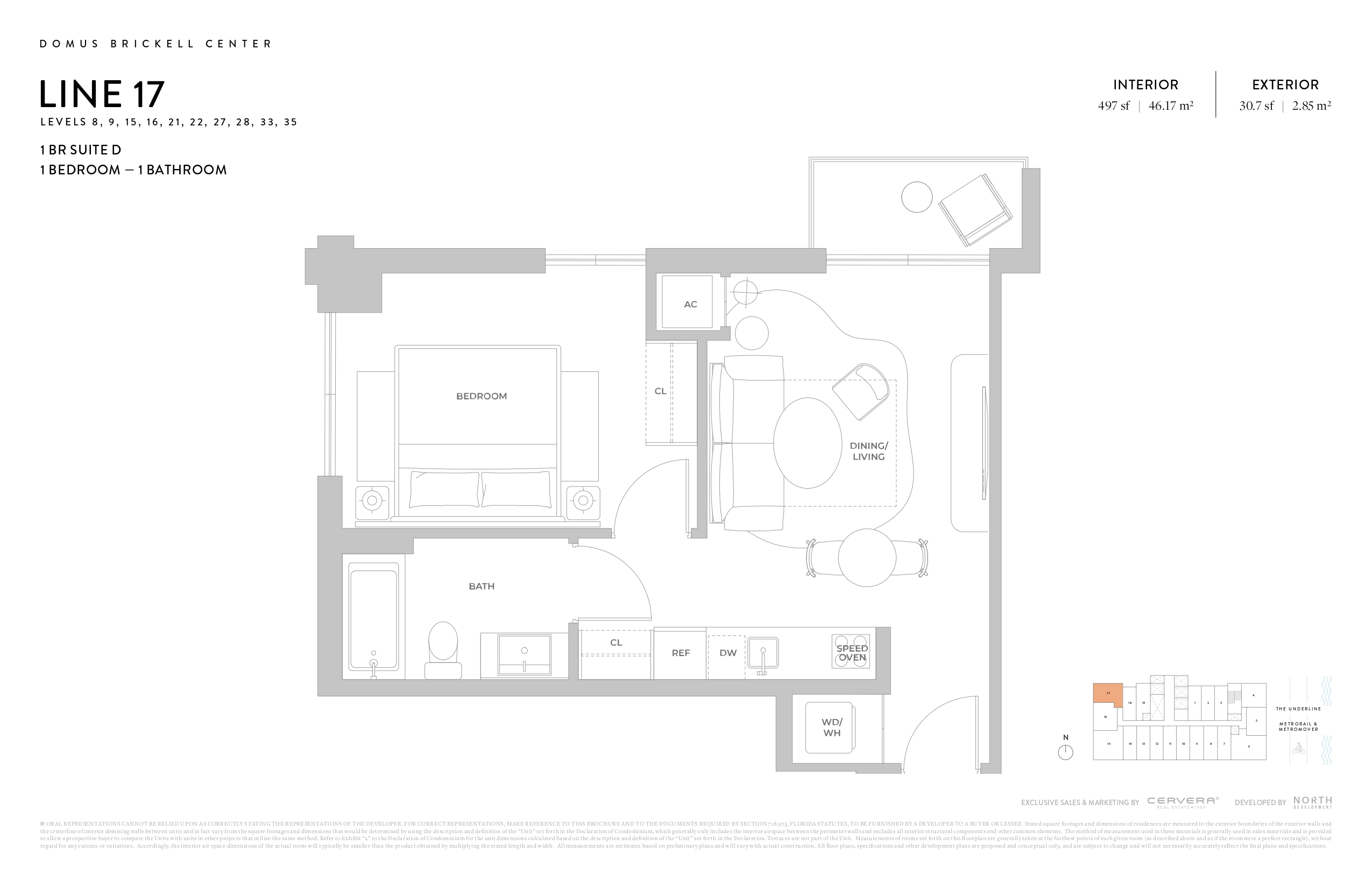 1 BR SUITE D | LEVELS 8, 9, 15, 16, 21, 22, 27, 28, 33,